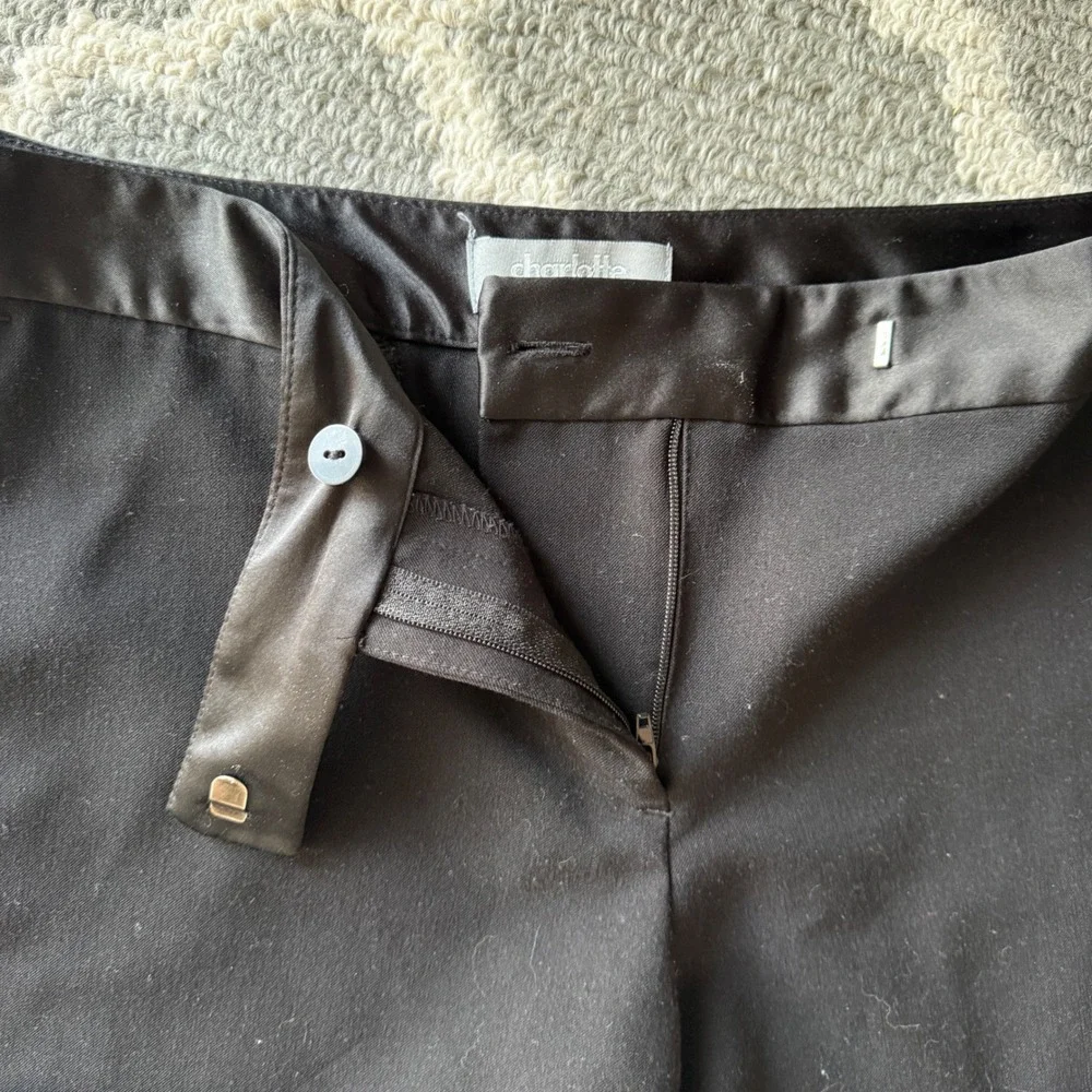 2000s Y2K Charlotte Russe Black Satin Trim Mini Shorts - Picture 3 of 5